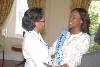 Photo 1 (492Wx330H) - Sara is greeted by the Governor Generasl's wife Mrs Rheima Hall 