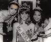 003 (500Wx412H) - Miss World 1981, Pilin Leon of Venezuela flanked by (l) 1st runner-up Miss Colombia and (r) 2nd runner-up Sandra Cunningham, Miss Jamaica World 1981.  